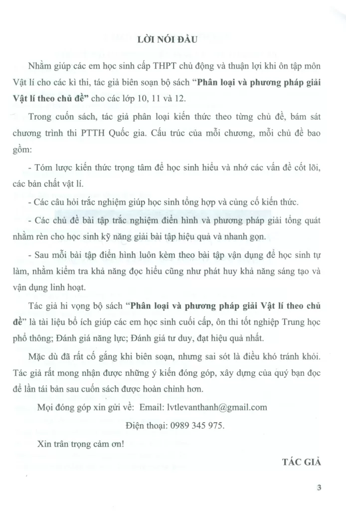 PHÂN LOẠI VÀ PHƯƠNG PHÁP GIẢI BÀI TẬP VẬT LÍ LỚP 11 THEO CHỦ ĐỀ (Dùng cho học sinh lớp 11 và ôn thi THPT Quốc gia)